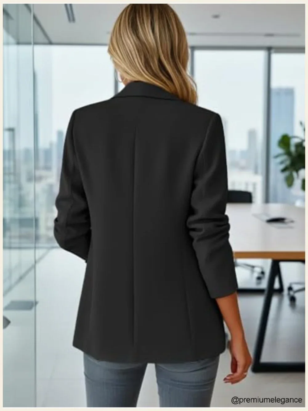 Women's Casual Blazer - Lightweight Fully Lined Notch Lapel Single Button Slim